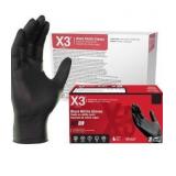 X3 Black Nitrile Gloves for cooking Food Prep, Disposable, Latex Free, 3 Mil, Powder-Free, Lightly Textured 10 boxes of 100