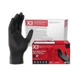 X3 Black Nitrile Gloves for cooking Food Prep, Disposable, Latex Free, 3 Mil, Powder-Free, Lightly Textured 10 boxes of 100