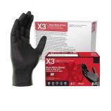 X3 Black Nitrile Gloves for cooking Food Prep, Disposable, Latex Free, 3 Mil, Powder-Free, Lightly Textured 10 boxes of 100