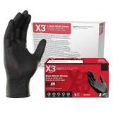 X3 Black Nitrile Gloves for cooking Food Prep, Disposable, Latex Free, 3 Mil, Powder-Free, Lightly Textured 10 boxes of 100