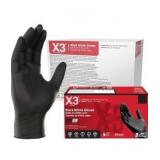 X3 Black Nitrile Gloves for cooking Food Prep, Disposable, Latex Free, 3 Mil, Powder-Free, Lightly Textured 10 boxes of 100