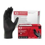 X3 Black Nitrile Gloves for cooking Food Prep, Disposable, Latex Free, 3 Mil, Powder-Free, Lightly Textured 10 boxes of 100