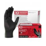 X3 Black Nitrile Gloves for cooking Food Prep, Disposable, Latex Free, 3 Mil, Powder-Free, Lightly Textured 10 boxes of 100