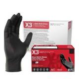 X3 Black Nitrile Gloves for cooking Food Prep, Disposable, Latex Free, 3 Mil, Powder-Free, Lightly Textured 10 boxes of 100