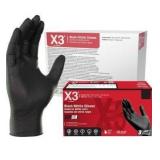 X3 Black Nitrile Gloves for cooking Food Prep, Disposable, Latex Free, 3 Mil, Powder-Free, Lightly Textured 10 boxes of 100