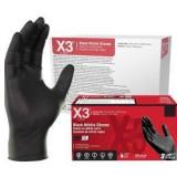 X3 Black Nitrile Gloves for cooking Food Prep, Disposable, Latex Free, 3 Mil, Powder-Free, Lightly Textured 10 boxes of 100