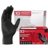 X3 Black Nitrile Gloves for cooking Food Prep, Disposable, Latex Free, 3 Mil, Powder-Free, Lightly Textured 10 boxes of 100
