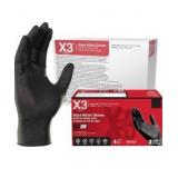 X3 Black Nitrile Gloves for cooking Food Prep, Disposable, Latex Free, 3 Mil, Powder-Free, Lightly Textured 10 boxes of 100