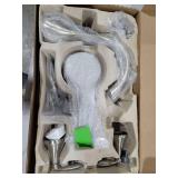 Moen Eva Brushed Nickel Two-Handle Deck Mount Roman Tub Faucet Trim Kit with Single Function Handshower, Valve Required, T944BN