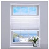 SUNFREE Top Down Bottom Up Cellular Blinds,Cellular Shades Blackout, Honeycomb Window Shade for Windows, 28\" W x 64\" H, White(Light Filtering