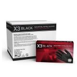 X3 Black Disposable Nitrile Gloves  Size X-Large  1000 Count  Light-Duty