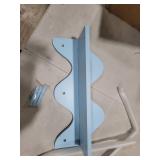 Floating Shelves for Wall Shelf with Hooks Key Holder Purse Rack Hanger Wood Small Cute Shelf for Bathroom Bedroom Game Room (light blue)