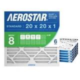 Aerostar 20x20x1 MERV 8 - 6 Count - High Efficiency Pleated HVAC, Furnace & Air Conditioner Filters - Removes Dust, Lint, Mold & Allergy-Causing Pollen