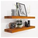 24 Inch Floating Shelves, Bathroom Wooden Shelves for Wall Mounted,