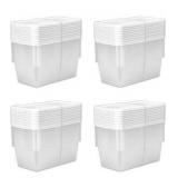 Storage Bins 40 pieces 6-Quart Clear Base Snap-On Lid Concave Design Plastic Storage Bins for Shoes Accessories and Crafts Household items Stackable Storage Bins