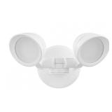 White Switch Activated Wired Outdoor 2-Head LED Integrated Security Flood Light 1400 Lumens