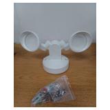 White Switch Activated Wired Outdoor 2-Head LED Integrated Security Flood Light 1400 Lumens