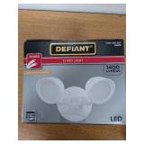 White Switch Activated Wired Outdoor 2-Head LED Integrated Security Flood Light 1400 Lumens