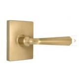 Wilshire Brushed Gold Hall/Closet Passage Door Lever with Rectangle Rose