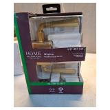 Wilshire Brushed Gold Hall/Closet Passage Door Lever with Rectangle Rose