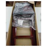 Triena X Back Faux Leather Folding Counter Height Barstool Espresso - Linon: Padded Seat, 24" High - Retail: $210