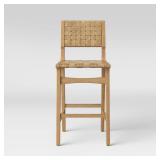 Ceylon Woven and Wood Barstool Natural - Threshold: Rubberwood Frame, 29" Seat Height - Retail: $300