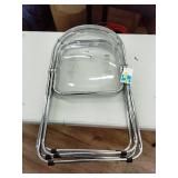 2 Units  - Modern Metal Acrylic Dorm Folding Chair Chrome - Room Essentials - Retail: $100