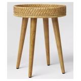 Round Natural Woven Accent Table - Threshold - Retail: $92