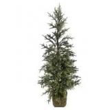 Artificial Pine Tree in Woven Basket