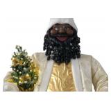 African American Holiday Santa Figure with Gold Attire - Retail: $175