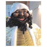 African American Holiday Santa Figure with Gold Attire - Retail: $175