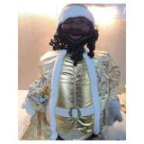 African American Holiday Santa Figure with Gold Attire - Retail: $175