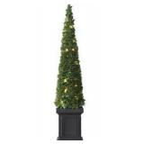 Pre-lit Artificial Topiary Tree with Decorative Planter