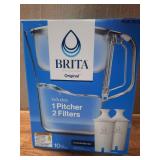 Brita Large 10 Cup Water Filter Pitcher with Smart Light Filter Reminder and 2 Standard Filtes, Made Without BPA, White (Packaging May Vary) (1512822)