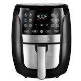 Gourmia Air Fryer Oven Digital Display 6 Quart Large AirFryer Cooker 12 Touch Cooking Presets, XL Air Fryer Basket 1500w Power Multifunction Stainless Steel FRY FORCE 360Â° (6 QT) - Retail: $70