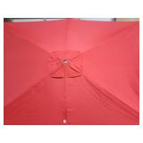 Sun-Ray 9-ft Aluminum Red Market Patio Umbrella with Lights - Retail: $95