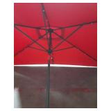 Sun-Ray 9-ft Aluminum Red Market Patio Umbrella with Lights - Retail: $95