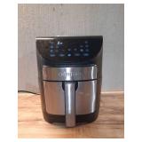 Gourmia Air Fryer Oven Digital Display 6 Quart Large AirFryer Cooker 12 Touch Cooking Presets, XL Air Fryer Basket 1500w Power Multifunction Stainless Steel FRY FORCE 360° (6 QT)