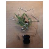 Lit LED Hanging Star with Christmas Greenery Silver - Wondershop: 14-Inch, Battery Operated, Indoor/Sheltered Outdoor Use