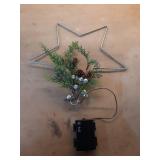 Lit LED Hanging Star with Christmas Greenery Silver - Wondershop: 14-Inch, Battery Operated, Indoor/Sheltered Outdoor Use