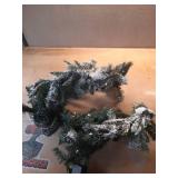 9 ft. Green Battery Operated Prelit Mountain Pine Flocked Artificial Christmas Garland with 50 Warm White LED Lights (SEE DETAILS) - Retail: $50