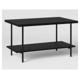 Modern Black Two-Tier Console Table