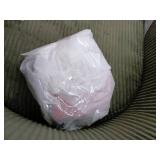 Yaheetech Corduroy Barrel Chair, Upholstered Club Accent Chair, Round Armchair with Soft Cushion for Living Room Bedroom Reading Room, Dark Green - Retail: $100