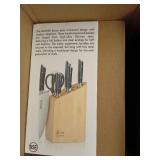 Cangshan RAINIER Series 8-Piece Knife Block Set, German Steel, Bamboo Block, Black - Retail: $249