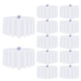 12 Pack White Round Tablecloth 120 Inch Round Table Cloth, Wrinkle Resistant and Washable Tablecloth Polyester Fabric Table Cloth Round Table Cover for Dining Wedding Banquet Party
