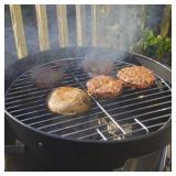 Realcook Vertical 17 Inch Steel Charcoal Smoker, Heavy Duty Round BBQ Grill for Outdoor Cooking, Black