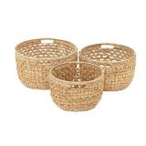 Deco 79 41132 Sea Grass Storage Basket (Set of 3), 15\"/17\"/19\"W