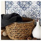 Deco 79 41132 Sea Grass Storage Basket (Set of 3), 15\"/17\"/19\"W