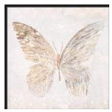 Oliver Gal Golden Butterfly Canvas Print Wall Art for Living Room, Bedroom, and Bathroom, 20\" x 20\", Black Floater Frame