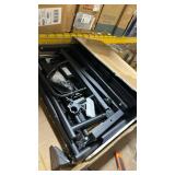 Dripex Mobile Standing Desk with Power Outlets & Strip Lights, Rolling Small Desk, Adjustable Height Laptop Table with Wheels, Portable Sit-Stand Workstation for Home Office